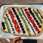 fruit pizza, colorful fruit cookie